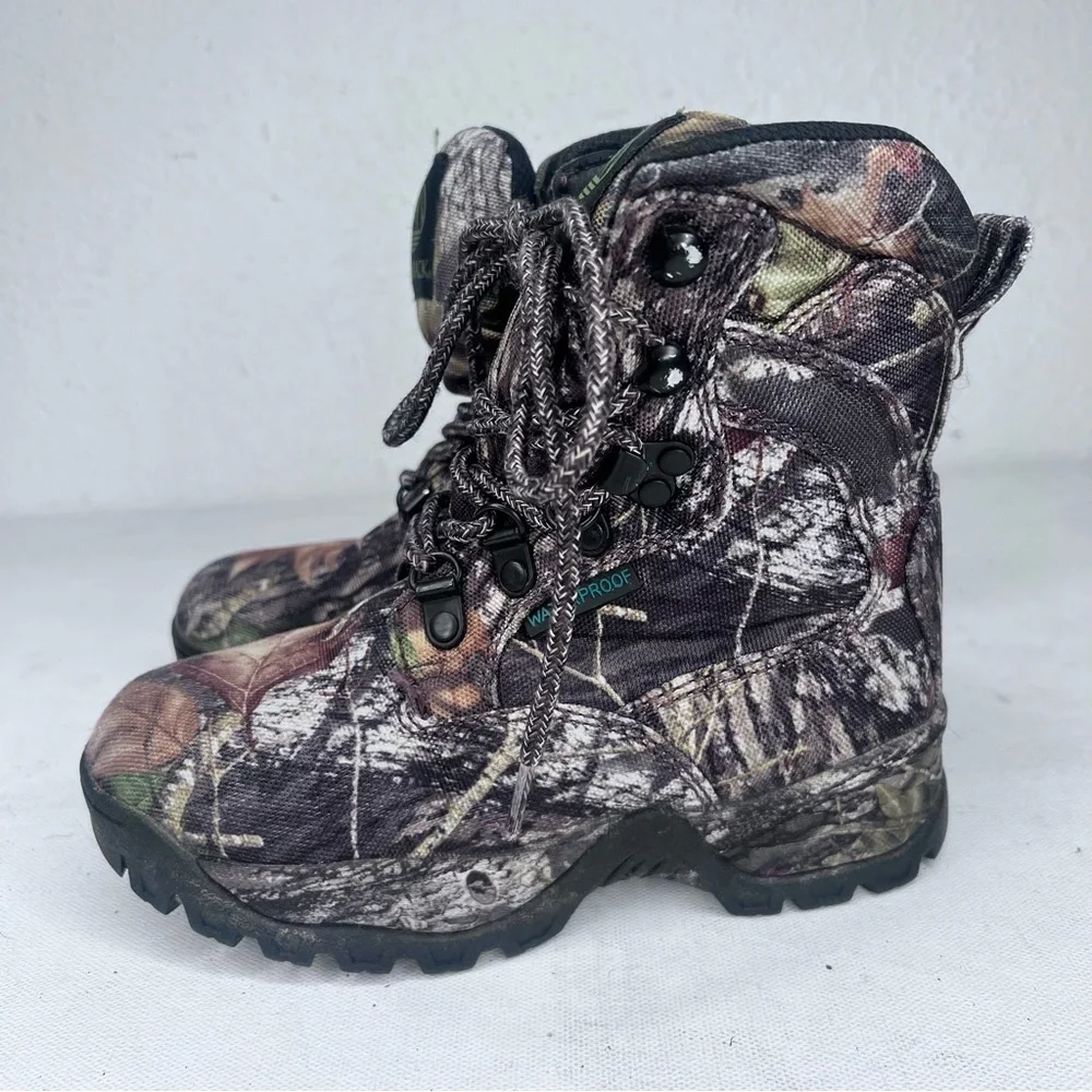 - Tamarack brown leaf print waterproof lace up boot